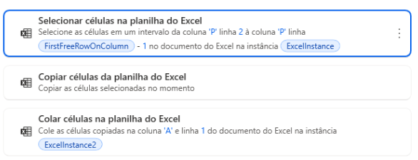 Processamento da Coluna P